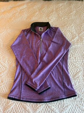 FootJoy Heather Purple Pullover with Black Collar